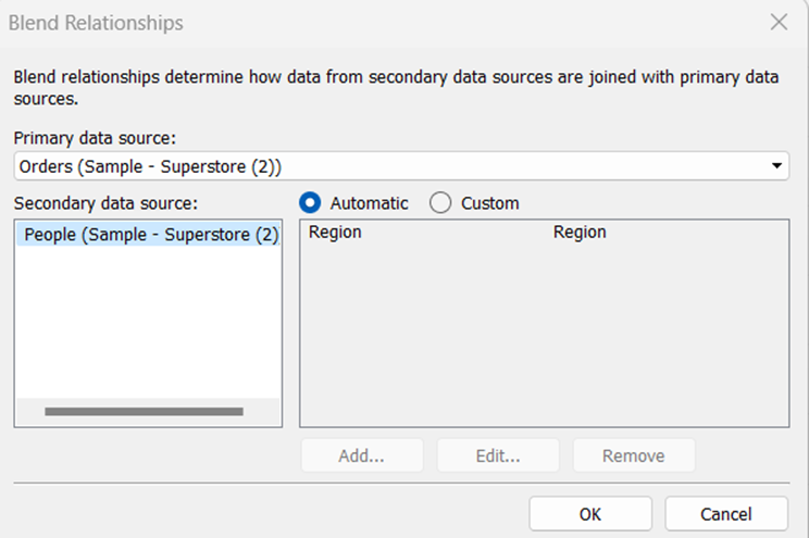 Tableau Blend Relationships